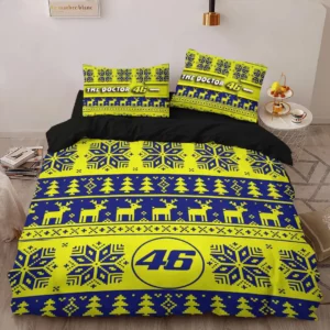 VR46 Valentino Rossi luxury Christmas bedding set XXLTEE231023S5