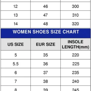 sneaker size chart 2